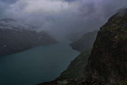 Mist over a glacial lake - Besseggen, Jotuneheimen Mountains, Norway